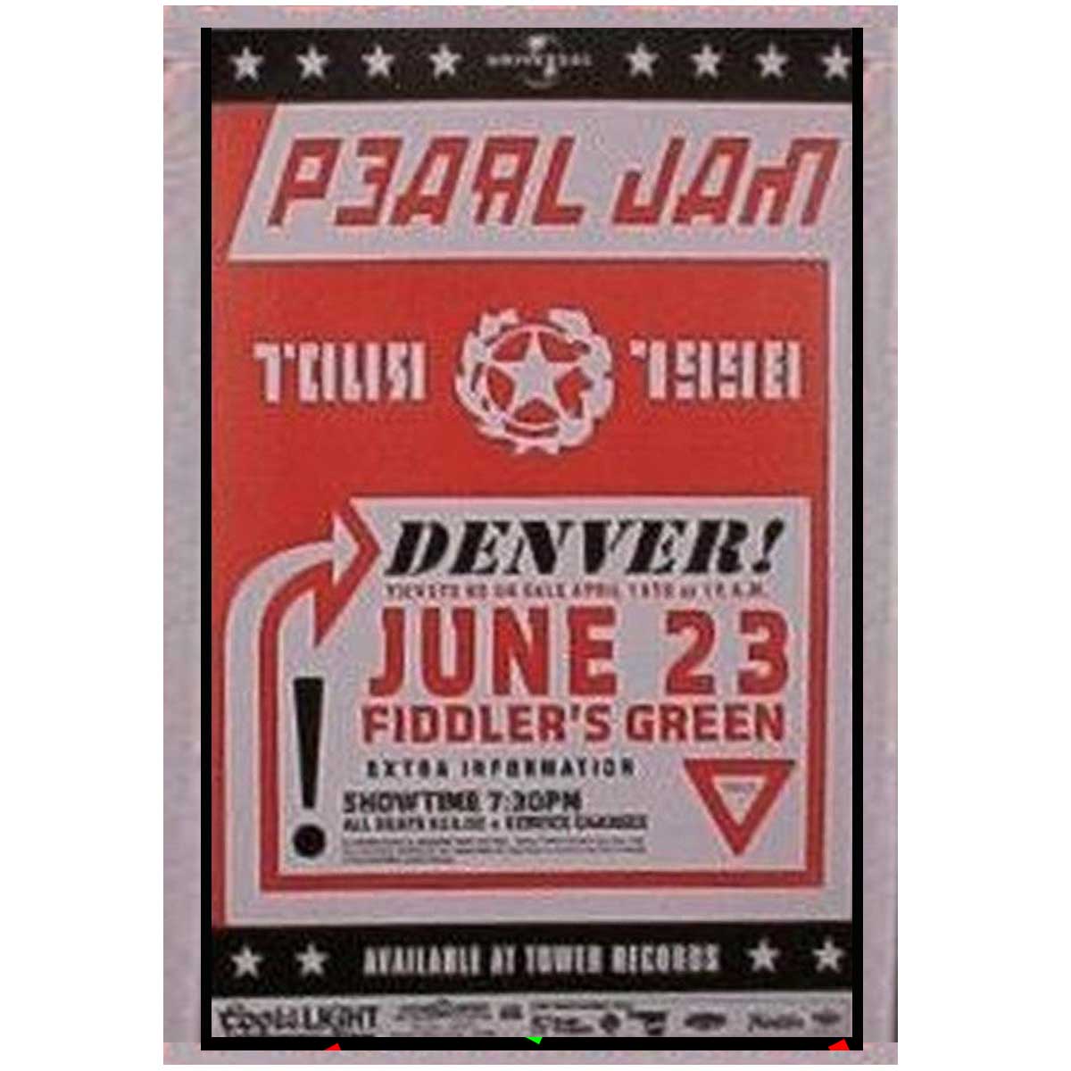 Pearl Jam 1998 Kansas City Concert Poster