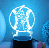 3D Color Changing Night Light - Baseball & Batter