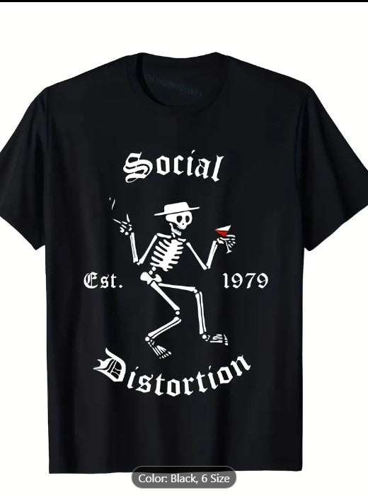 Mens Black Social Distortion T-Shirt XL