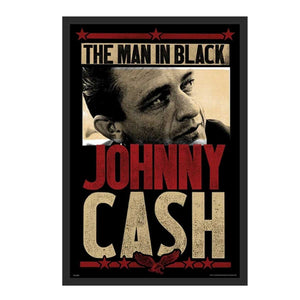 Johnny Cash Man in Black Framed Art Print