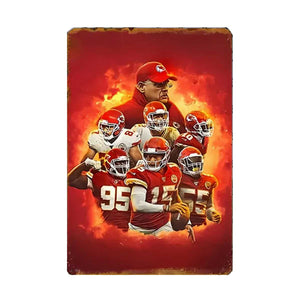 Kansas City Chiefs Team Tin Sign