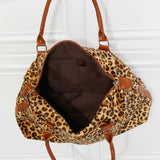 Animal Print Brushed Weekender Bag