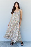 In The Garden Ruffle Floral Maxi Dress in Natural Rose