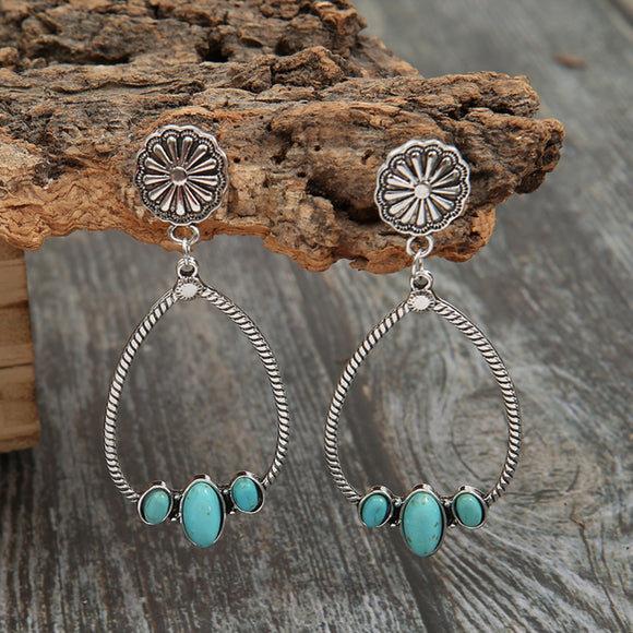 Artificial Turquoise or Ivory Teardrop Earrings