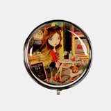 Nicole Lee USA Print Small Circular Metallic Pill Case