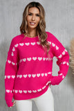 Angel Wings Heart Round Neck Long Sleeve Sweater