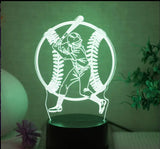 3D Color Changing Night Light - Baseball & Batter