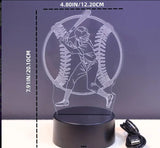 3D Color Changing Night Light - Baseball & Batter