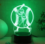 3D Color Changing Night Light - Baseball & Batter