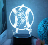 3D Color Changing Night Light - Baseball & Batter