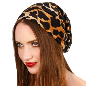 Giraffe Print Slouch Beanie