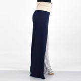 High Waist Color Block Comfortable Maxi Pants