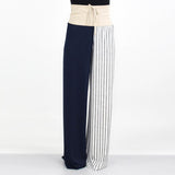 High Waist Color Block Comfortable Maxi Pants