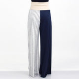 High Waist Color Block Comfortable Maxi Pants